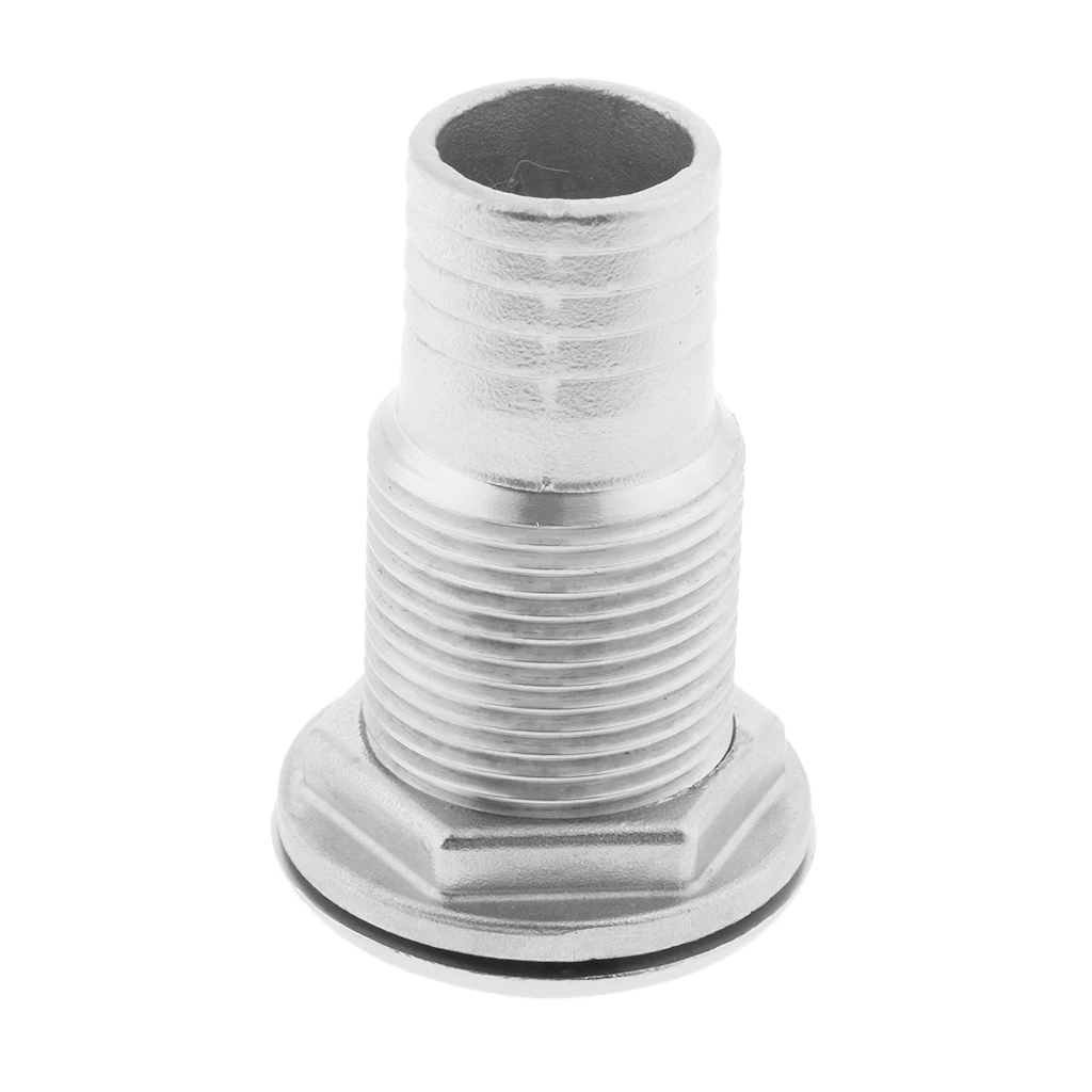 316 Stainless Steel 63mm Length Straight 1'' Hose Barb Boat Thru-Hull Fitting