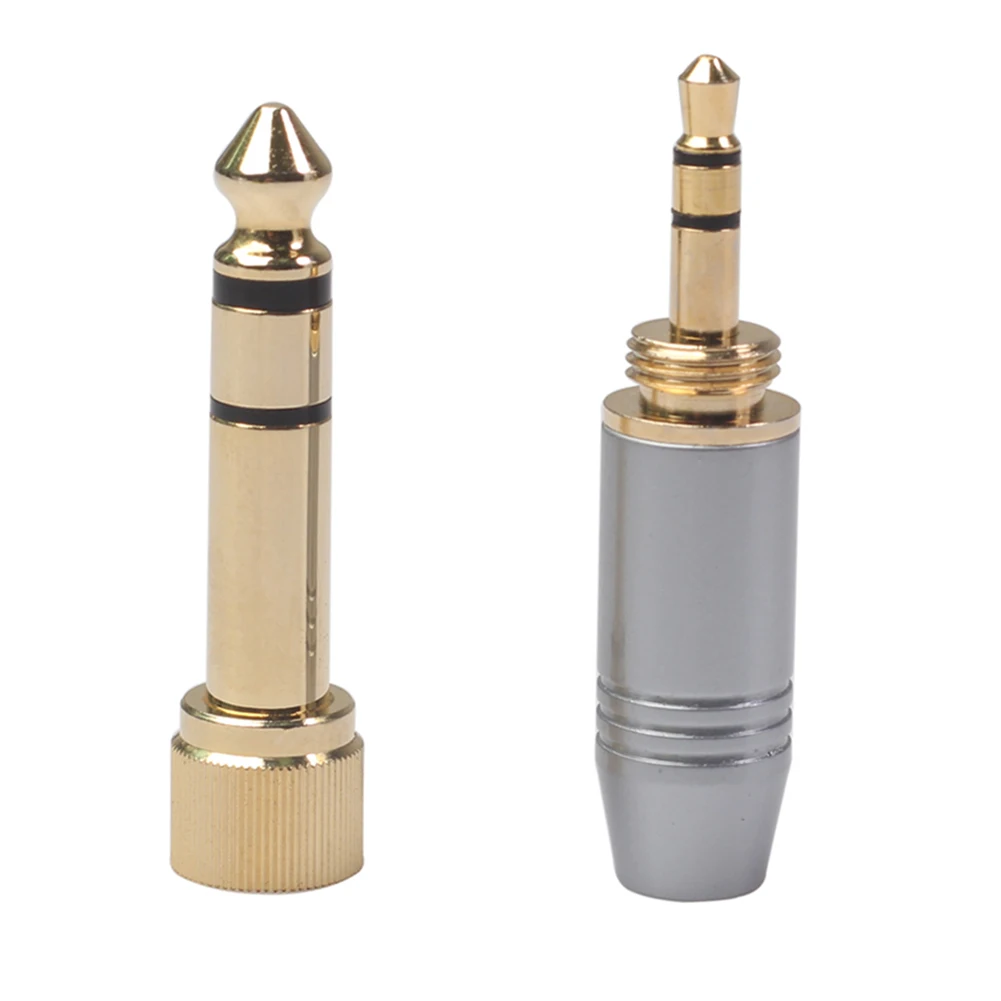 6.35mm 수-3.5mm 암 플러그, 3.5mm 나사 잭 헤드폰 오디오 어댑터 오디오 비디오 케이블 어댑터 잠금 케이블