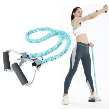 

Move It Rubber Yoga Elastic String 15lbs/20lbs Home Fitness Equipment durable Anti-slip Handles Strong elasticity for Yoga -Cyan