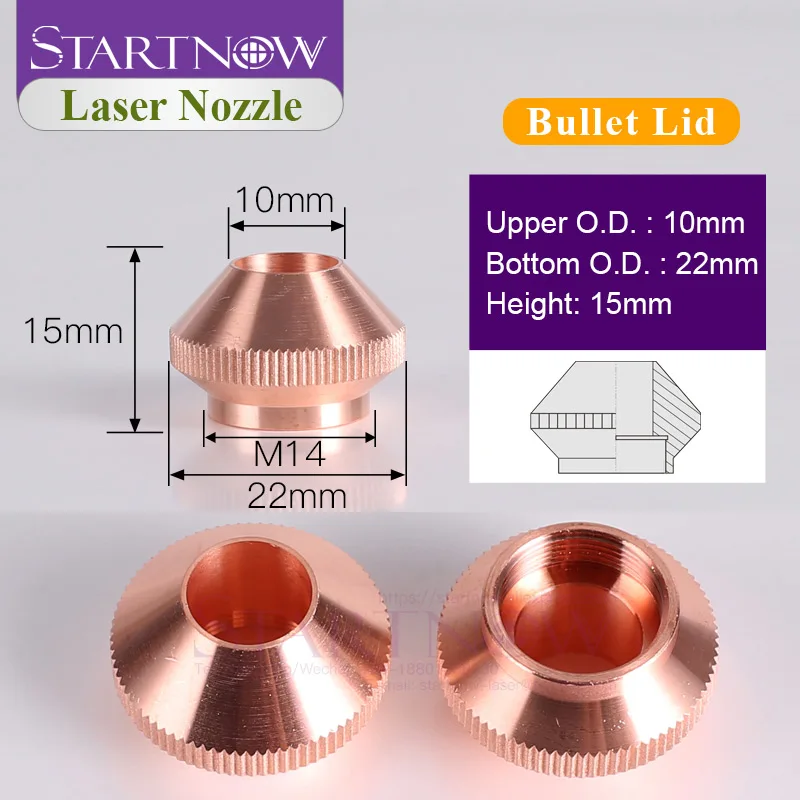 Startnow Bullet Laser Nozzles For Lasermech Fiber Cutting Machine Head Jet With Raytools Lid Base Double Caliber 0.8 1.8 3.5 4.0|cutting