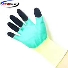 DEWBest 3 пары 13 калибра полиэстер нейлон пена латекс лавсан перчатки ручной работы безопасности/защитные перчатки