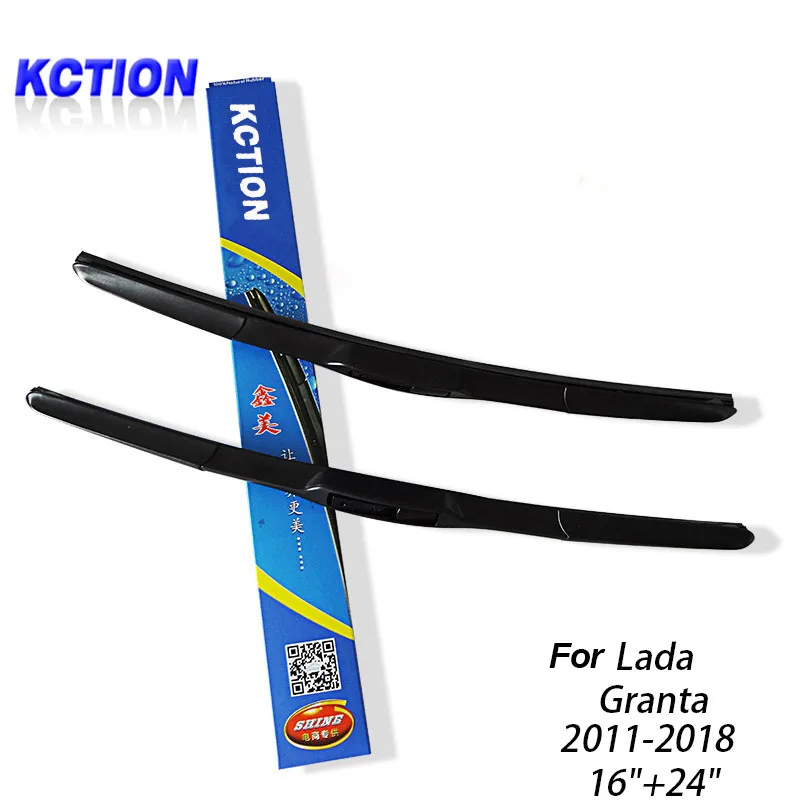 Kction Wiper Blade in Car Windshield for Lada Granta(2011-2018) 16&quot+24&quot Hybrid Type Wipers rubber refill strips | Автомобили и