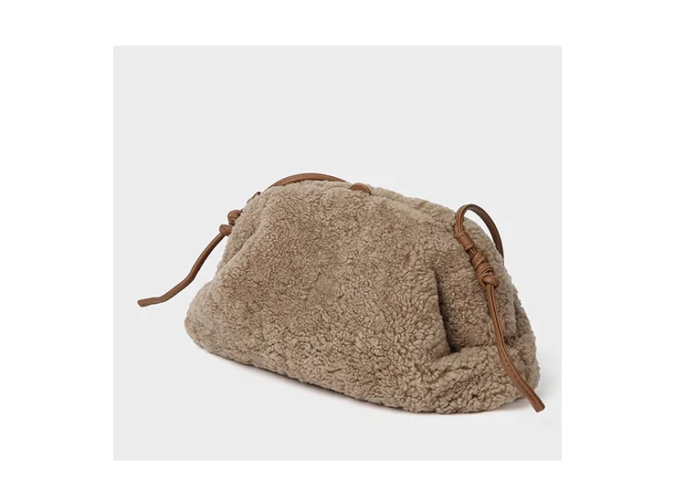 WOONAM женская модная сумка из натуральной шерсти зимняя сумка клатч через плечо WB1128