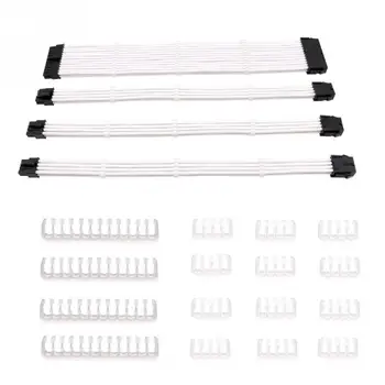 

Fiber Braided ATX EPS PCI-E With Combs Connector Portable Office Copper For Computer Extension UL1015 18AWG PSU Sleeved Cable