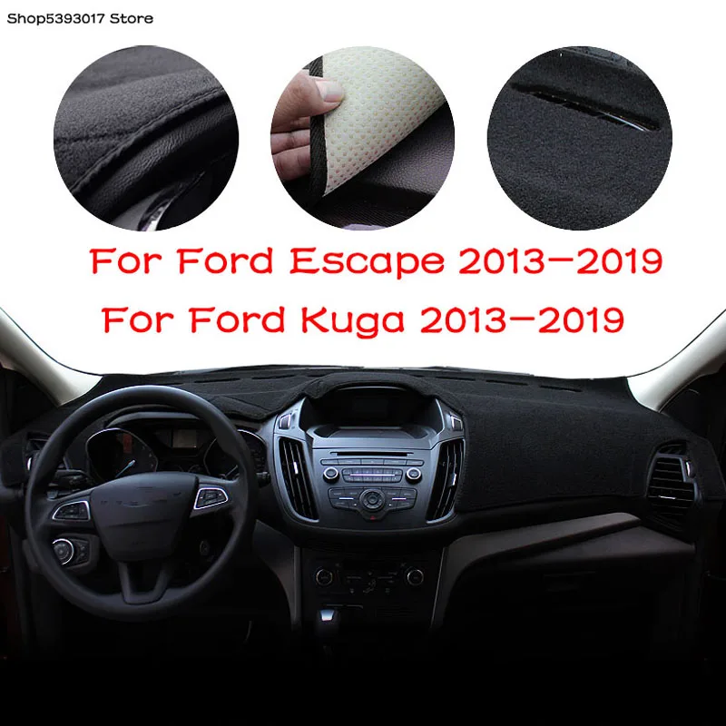For Ford Escape Kuga 2013-2019 Dashboard Cover Dashmat Dash Mat Pad Black