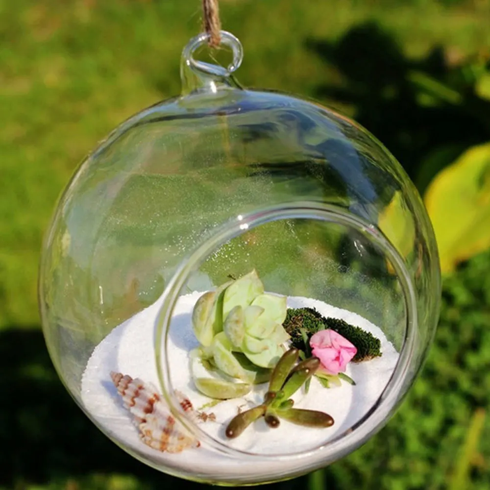 10 шт. декоративный шар в форме шара прозрачный подвесная ваза стеклянная для цветов растений