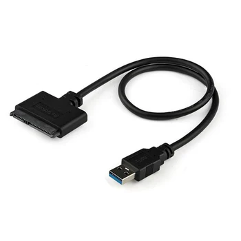 

StarTech.com SATA to USB Cable with UASP, USB 3.0 A, SATA 7+15 pin, Male/Female, 0.5 m, Black
