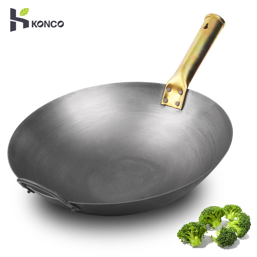 Iron Work Traditional Handmade Iron Wok Pan Gas And Induction Cooker Cookware 
