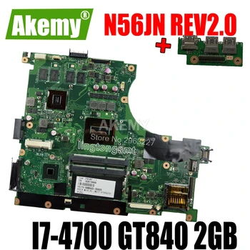 

send board+N56JN Motherboard I7-4700 GT840 4Memory For Asus N56J N56JN G56J Laptop motherboard N56JN Mainboard N56JN Motherboard