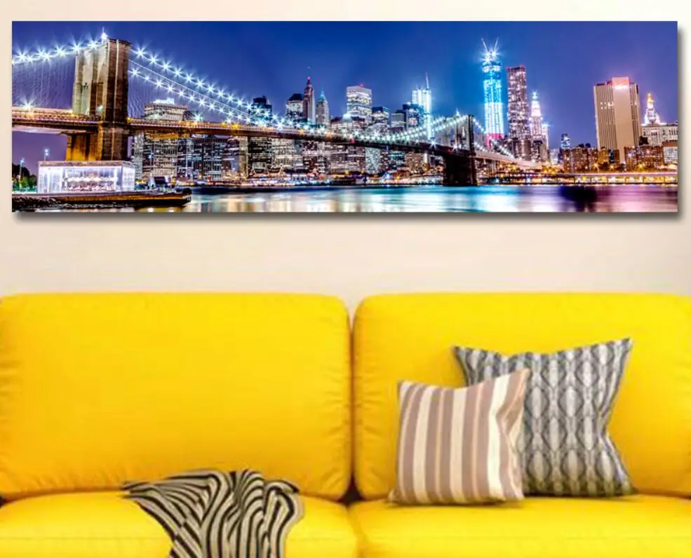 DIY diamond painting City Night New York Bridge 5d cross stitch full round square embroidery icon diamond mosaic crystal art