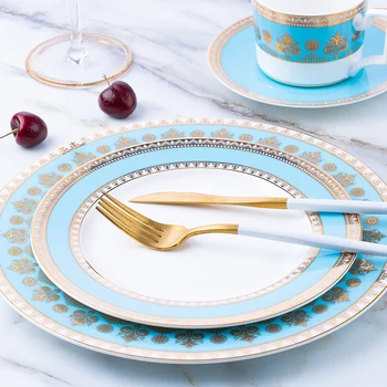 

Kelan bone china knife and fork plate European Ceramic Western food tableware set creative Phnom Penh household Phnom Penh