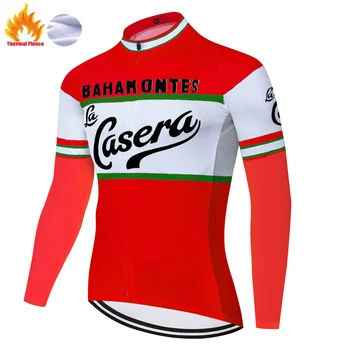 

2020 pro team Casera retro cycling jersey long sleeve Winter Thermal Fleece camiseta ciclismo men jersey ciclismo hombre
