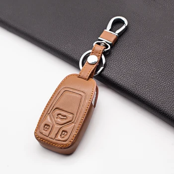 

Functional Leather Key Cover Case Key case For audi a4 b9 q7 4m tt 8s 2016 2017 keyring key holder Key Shell