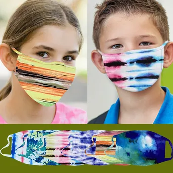 

Mascarilla Personal Health Care Child Mask Child Kids Washable Fashion Washable 4pc Tie-dye Print Masks Reusable Masks