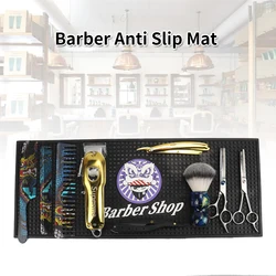 Fashion Barber Silicone Anti-Slip Mat For Professional Salon Electric Clippers Scissors Display Storage Organizer