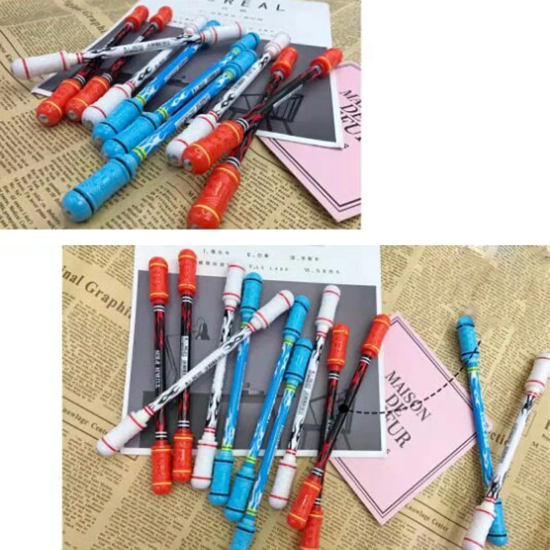 2Pcs Creative Spinning Pen Turn to Scroll Ballpoint Pen Multifunction Stationery Enhance Learning Kids Office Supplies
