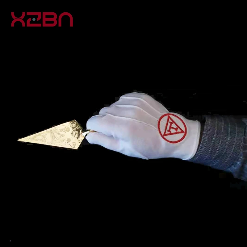 Masonic Gloves White Glove Mason Freedom Regalia Freemasonry Made Embroidery Ceremonial full finger Length 22cm tuxedo gloves