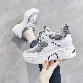 

2020 New Casual White Shoes Women Fashion Brand Ladies Chunky footware Female Increased zapatos de mujer Breathable Trainers