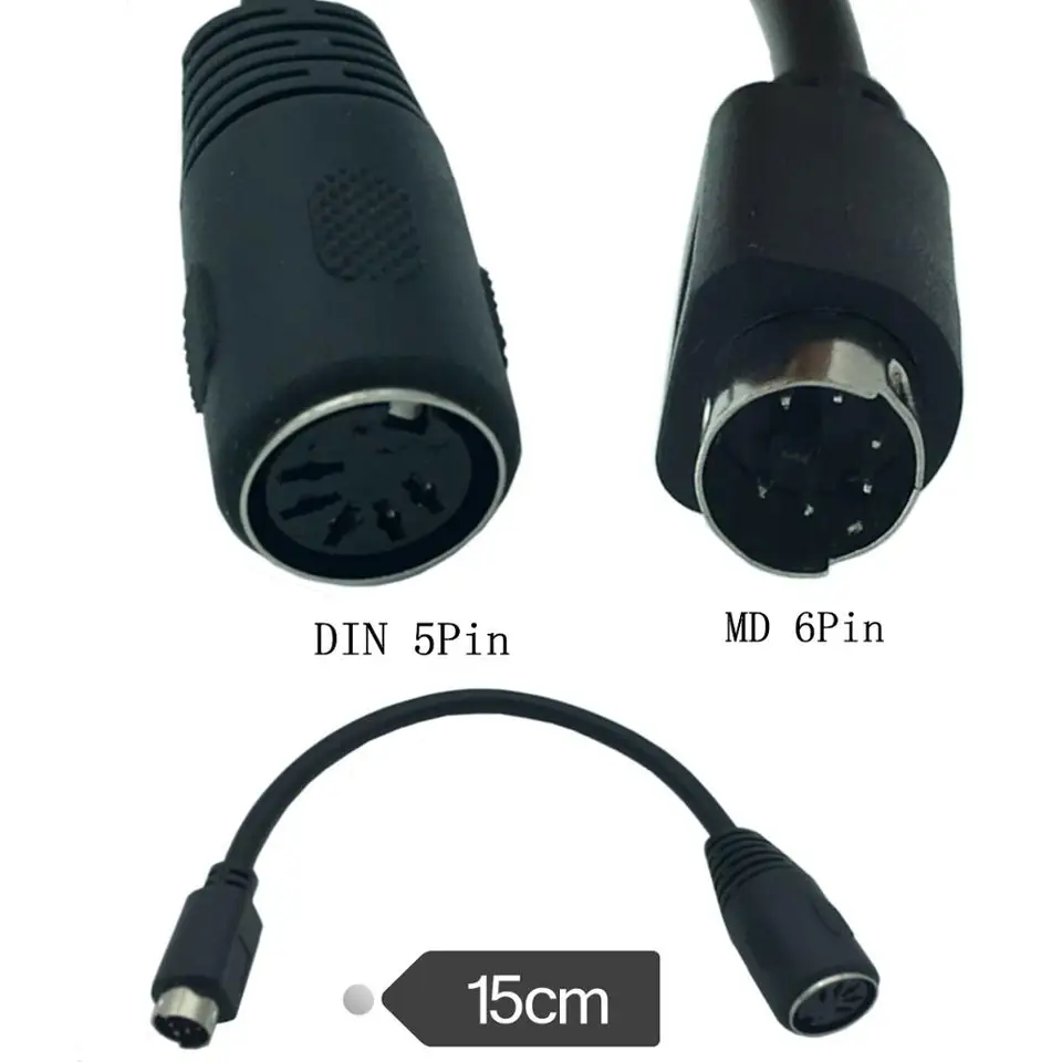 Toetsenbord Muis Adapter Kabel voor DIN 5 Pin Male Naar Mini DIN 6 Pin Vrouwelijke Converter Kabel Cord Converter Adapter, 0.15M Toetsenbord Muis Adapter Kabel voor DIN 5 Pin Male Naar Mini DIN 6 Pin Vrouwelijke Converter Kabel Cord Converter Adapter, 0.15M