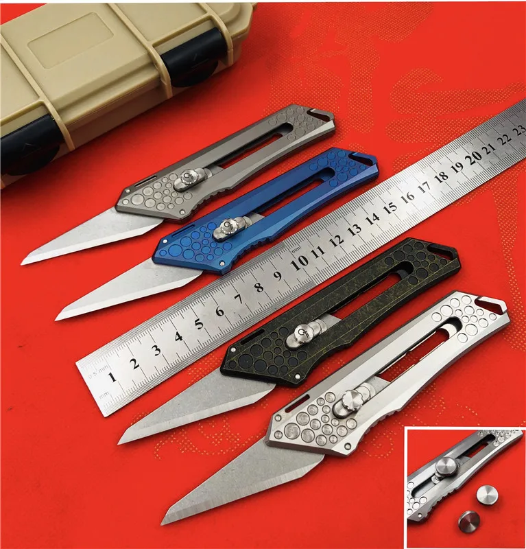 

9TiEDC Original Paper pocket knife Titanium Handle Tirek stainless steel blade Pruning outdoor camping hunt knives EDC tools
