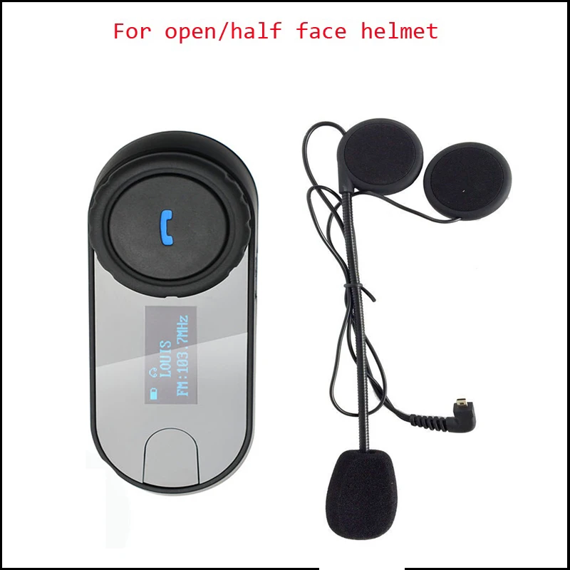 FreedConn TCOM-SC Bluetooth мотоциклетный шлем домофон гарнитура ЖК-экран с fm-радио+ мягкий наушник - Цвет: For Open Helmet