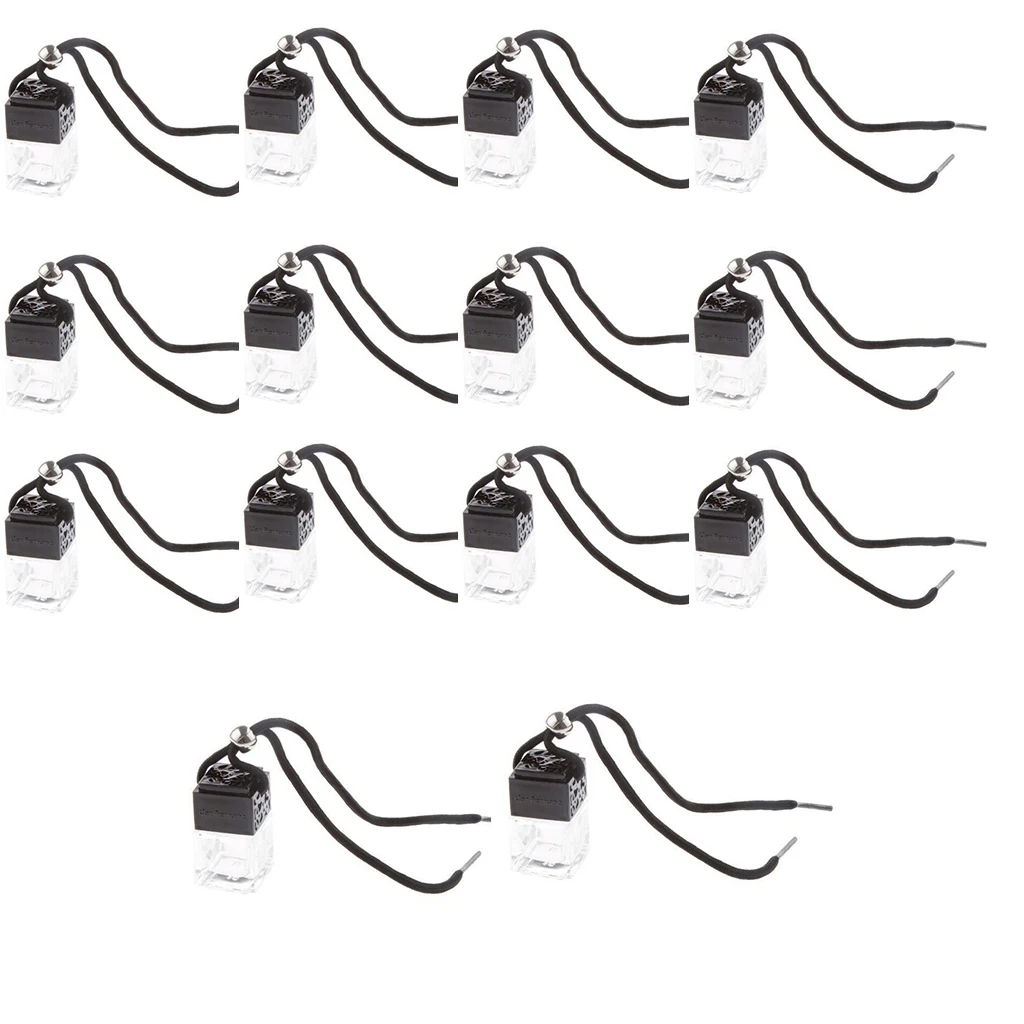 14Pcs Glass Perfume Bottle Car Air Empty Hanging Bottle Diffuser Gadget Multi Uses for Home Car Office Travel 5ml