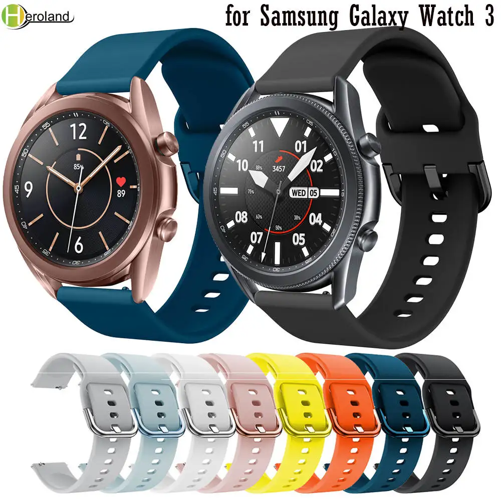 

Watchband Silicone For Samsung Galaxy watch 3 45mm 41mm strap band Sport Smart Wristbands bracelet 20mm 22mm Watchstrap Correa