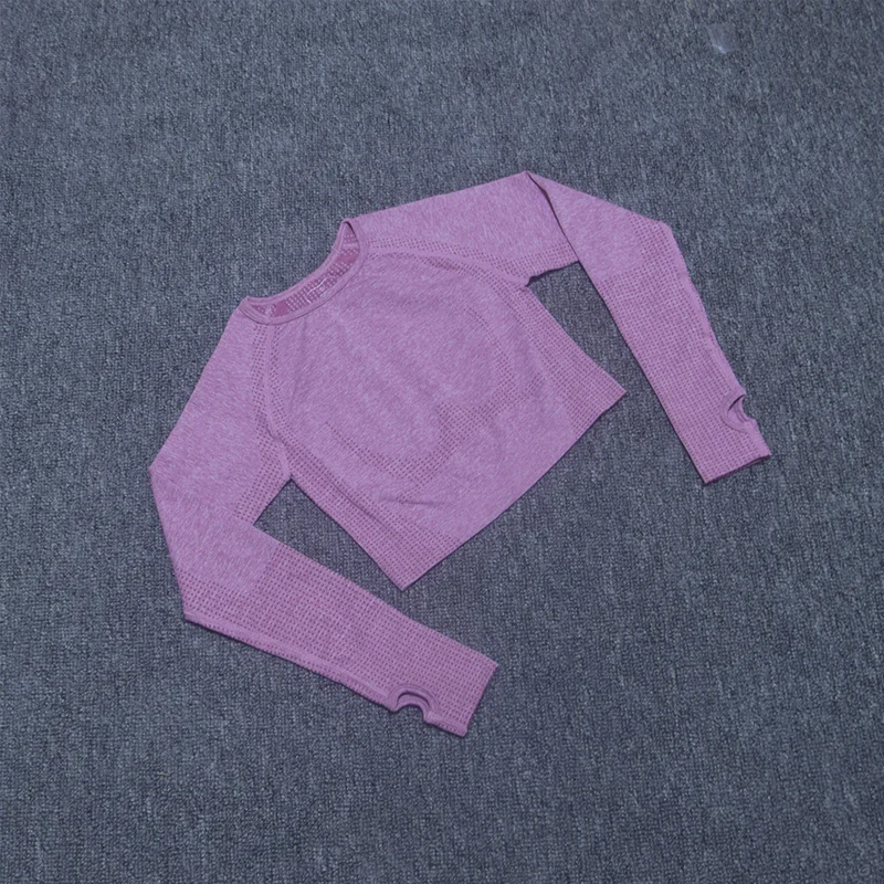 Women's Sportswear Yoga Set Vital Seamless Leggings+Sport Brassiere+Long Sleeve Crop Top 3PCS Sports Suits Gym Workout Clothing