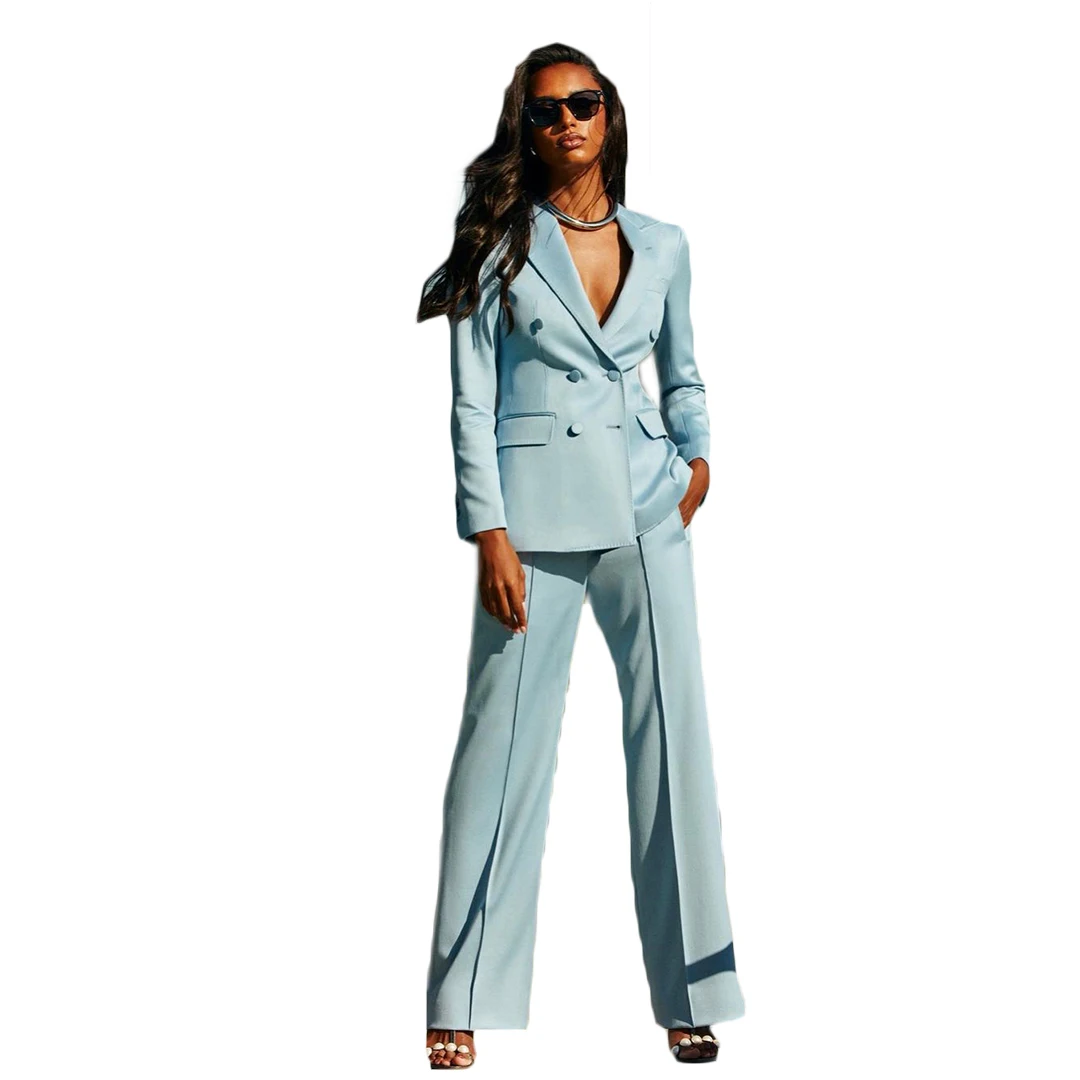 Summer Fashion Street Women Pant Suits Leisure Loose Blazer Suit