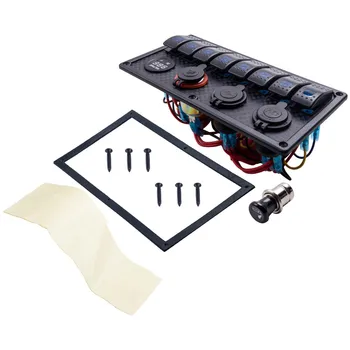 

Boat Marine Rocker Switch Panel 8 Gang Waterproof ON Off for Toggle Switches witU1P3
