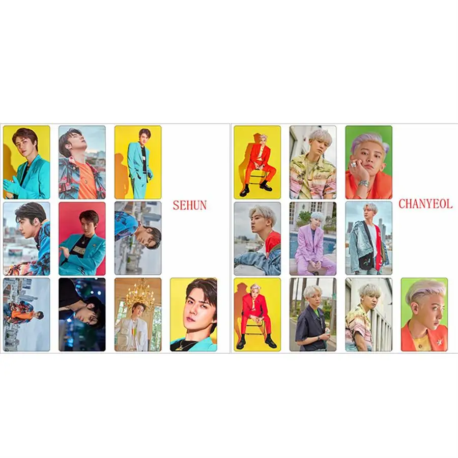 

Kpop EXO SC Photo Stikcy Card Baekhyun HD Photocard Stickers Chanyeol What a Life Crystal Card Sticker 10pcs