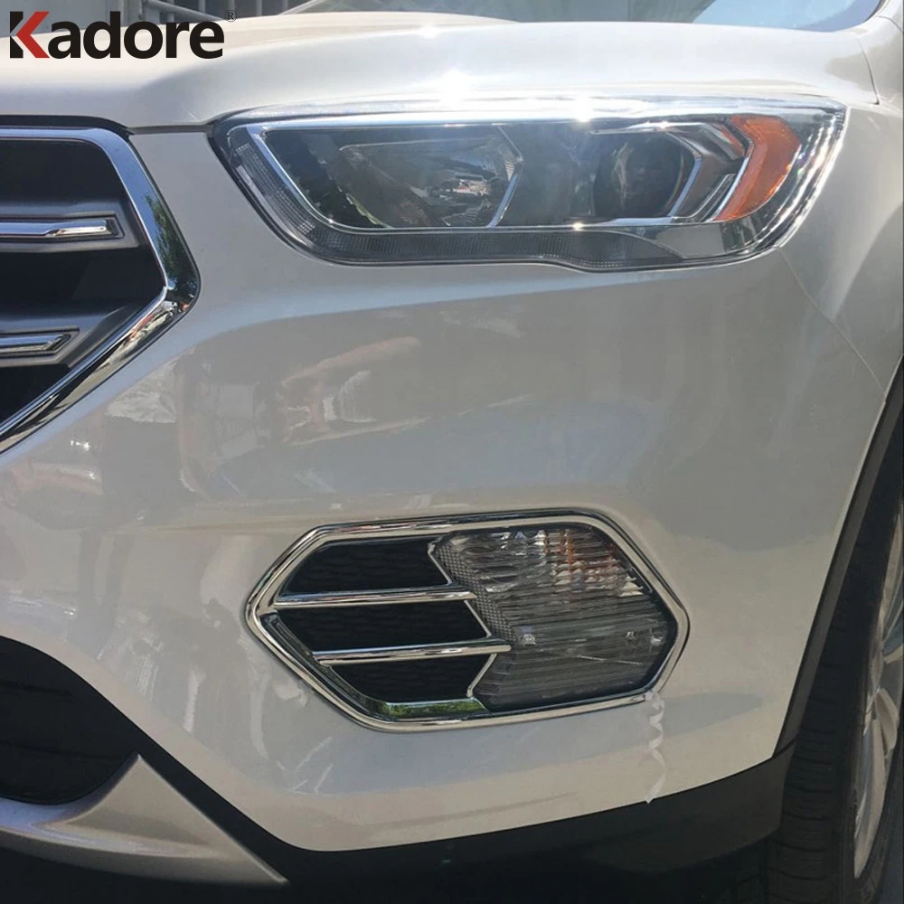 2 шт. хромированные передние противотуманные фасветильник для Ford Escape Kuga 2017 2018 2019