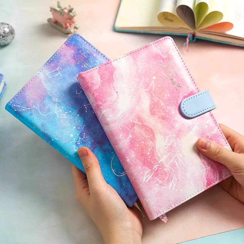 Креативный милый бумажный блокнот с изображением звездного неба для девочек из искусственной кожи, записная книжка с пулей, школьный дневник, дневник для путешествий, планировщик, блокнот