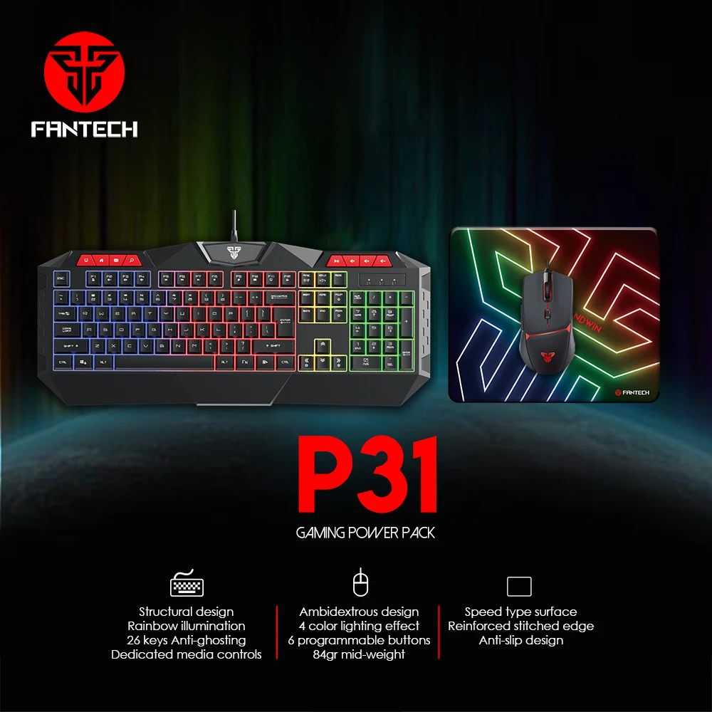 Fantech P31 Keyboard, Mouse and Mousepad 4