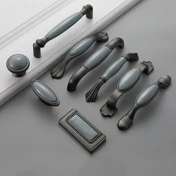 

Pearl gray ceramic handle European modern minimalist Nordic drawer wardrobe cupboard door handle shoe cabinet wine cabinet