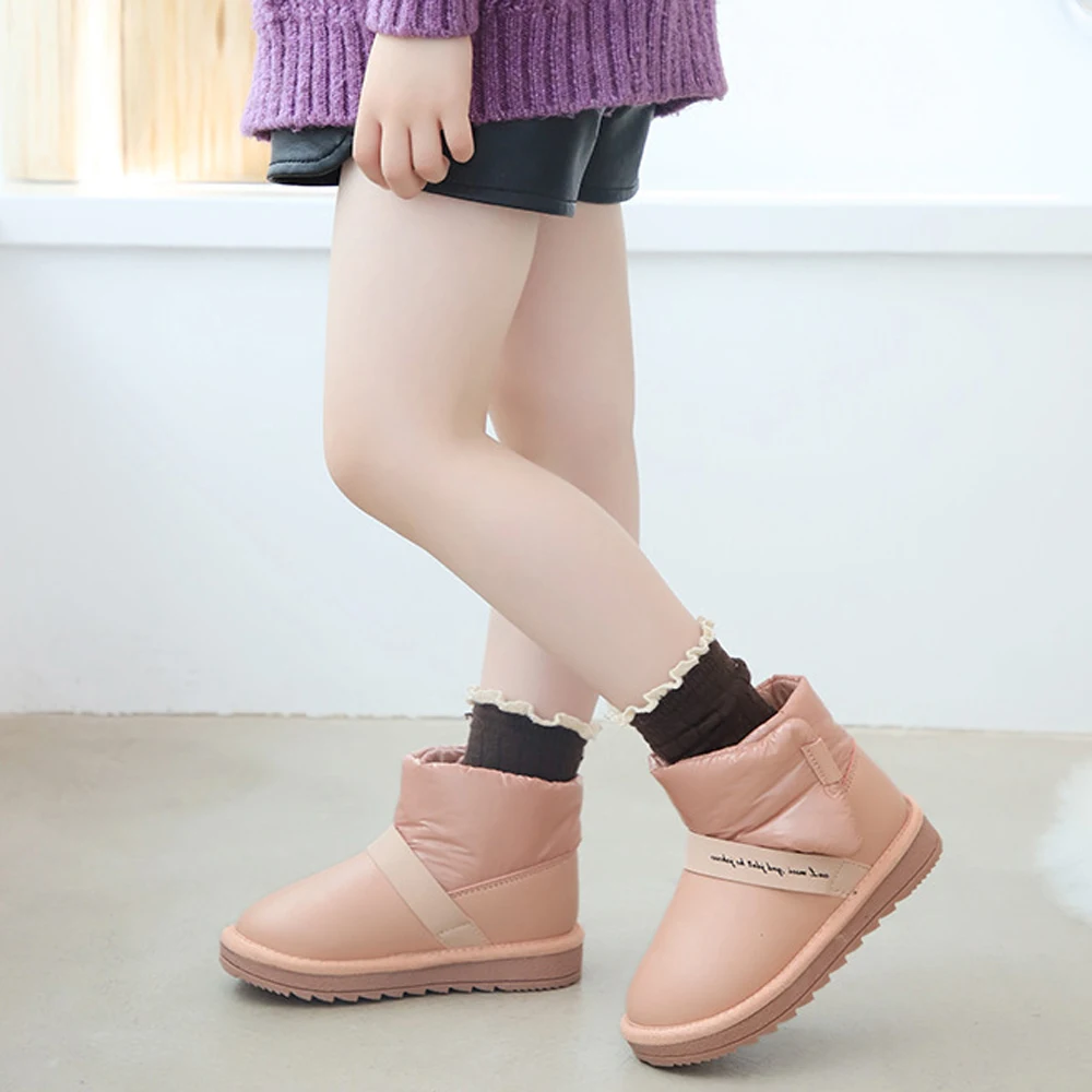 Winter Warm Children Shoes Waterproof Girls Boots 2-6 Years Kids Snow Boots School Girl Shoes US 8/9/9.5/10/10.5 D30