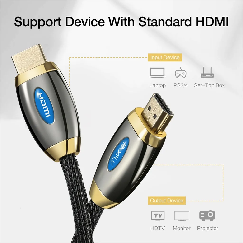 MODAO плетеный кабель HDMI, HD HDMI2.0 HD линия 4K60Hz tv ультра чистый кабель для передачи данных 7,30