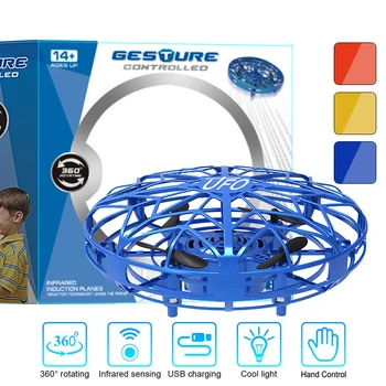 

Mini Drone Quadcopter Induction Levitation UFO LED Light USB Charging Toy for Kids