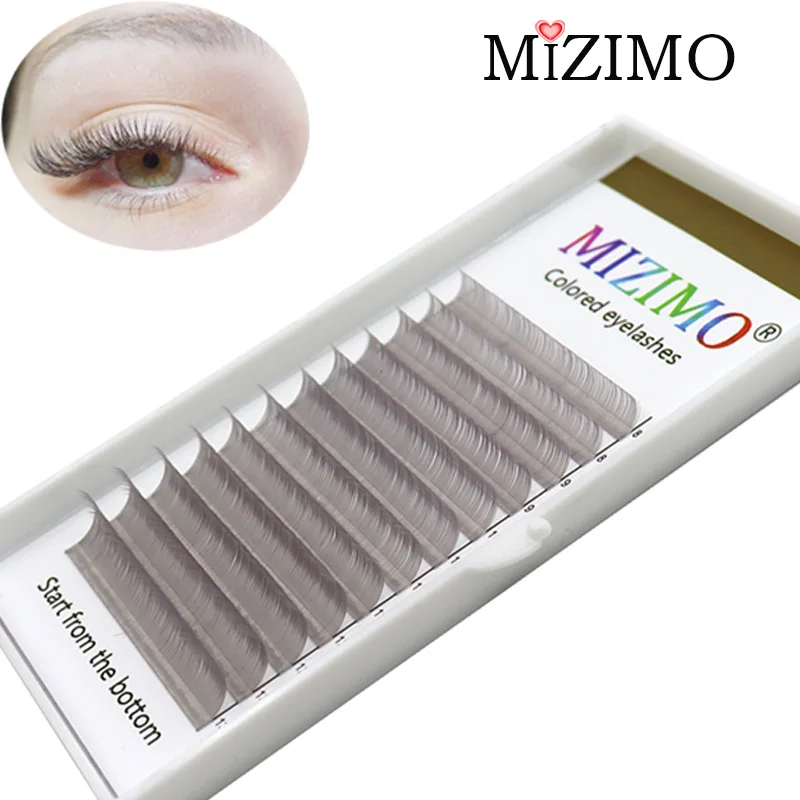 

MIZIMO Color grafting eyelash Light Purple Artificial Mink Hair 8-15mm Personality False Eyelash Extension