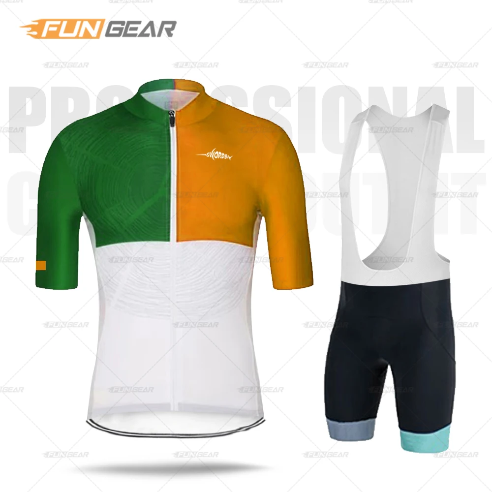 Cycling Clothing Men's Bicycle Jersey Set Summer Cycle Bib Short Ropa Ciclismo Maillot Roupa MTB Road Biking Wear Quick Dry - Цвет: Bib Cycling Set