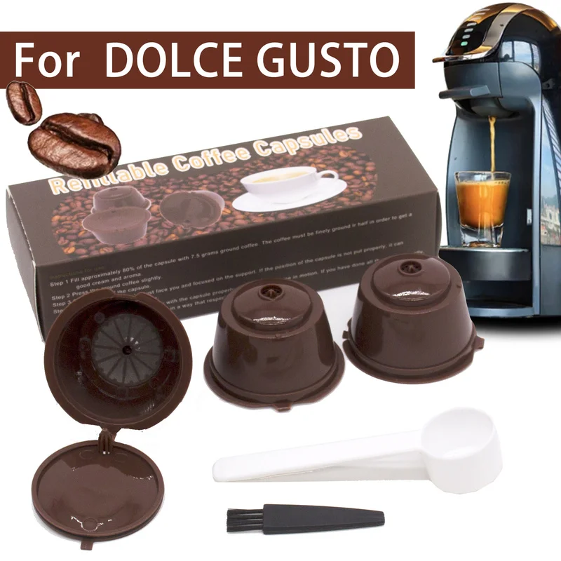3 Pz/Set Caffè Capsule Per Nidificazione Dolce Gusto Capsule Riutilizzabili Caffè Filtro Capsule Macchina Ricaricabile Caffè Capsula Ricarica