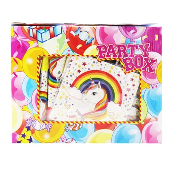 

Unicorn Party Disposable Tableware Set Paper Cup Plate Hat Banner Anniversaire Birthday Party Decorations Kids Party Supplies