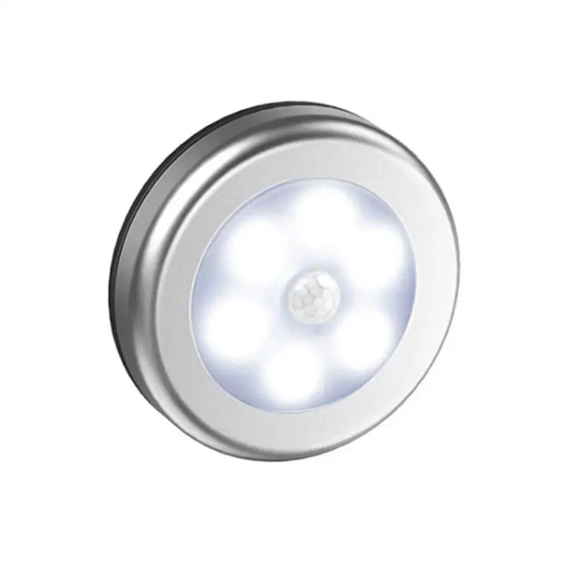 

1pc Creative Motion Sensor Night Light Corridor Cabinet Stair Night Light Silver Warm/White Light