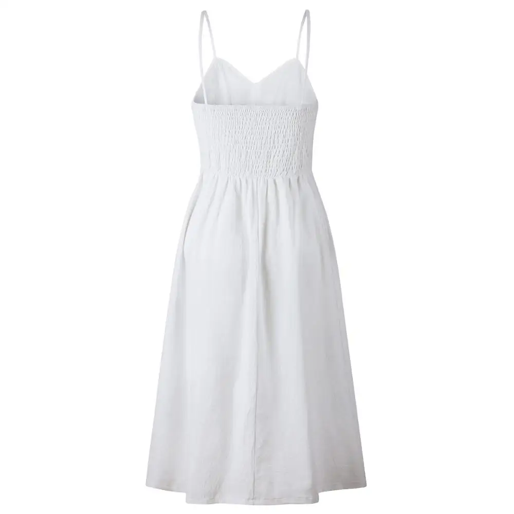 2018 New LOSSKY Women Print Floral Stripe Bohemian Dress V-Neck Sleevele Sexy Button Beach Casual Boho Midi Dress Plus Size 3XL