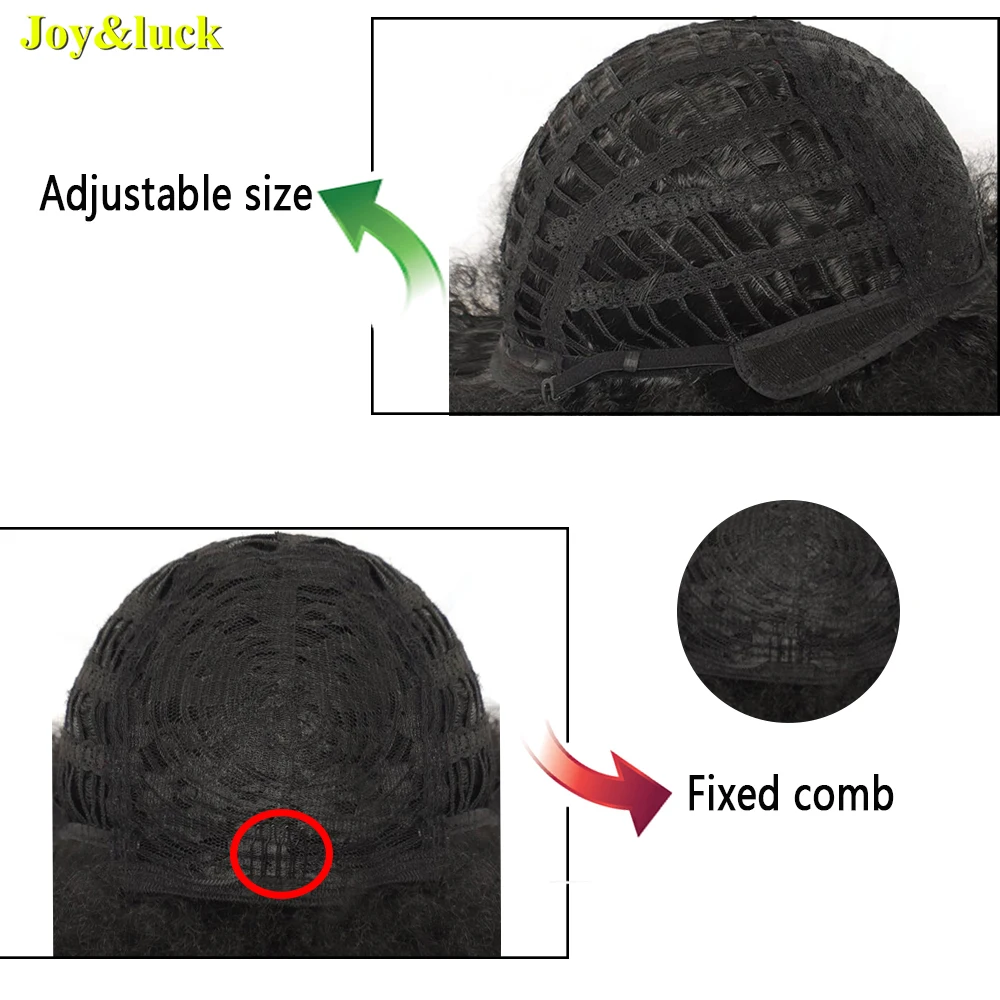 Synthetic Wigs  Cosplay Short  Curly  Black With  Bangs  Women Wig Afro  Kinky  Fluffy Female Curls Hair - 6
