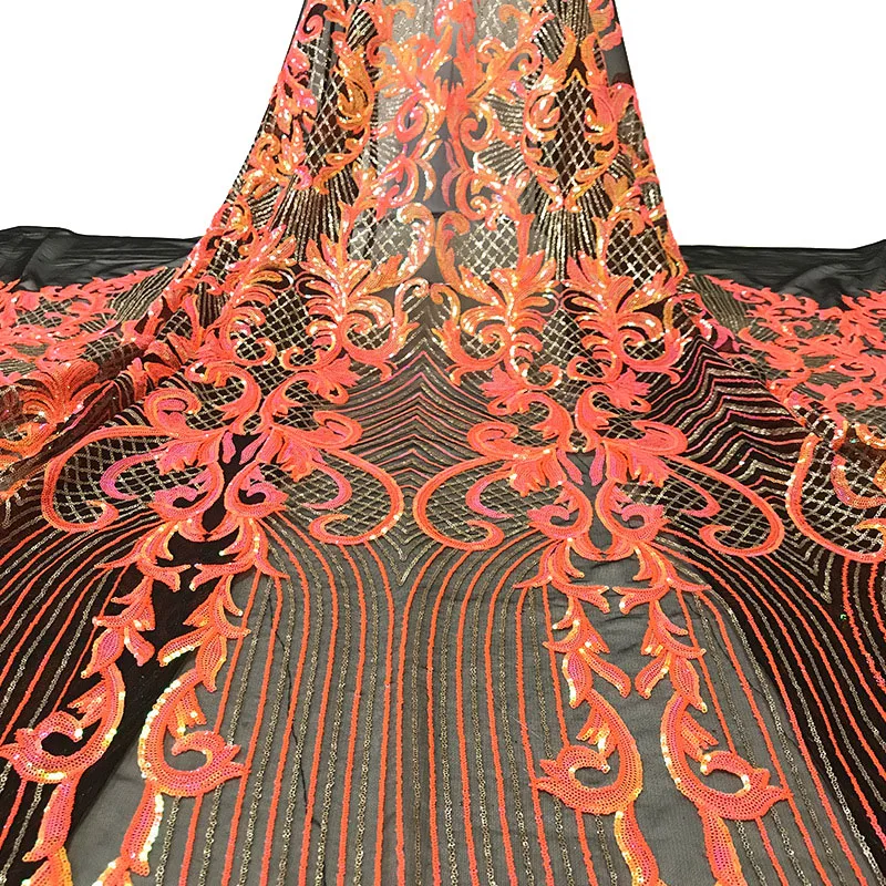 5 ярдов блестки вышитые фантастические бусины сетки Stoffen Telas Por Metro Tecido Дизайнер DIY женское платье материал