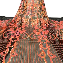 5 ярдов блестки вышитые фантастические бусины сетки Stoffen Telas Por Metro Tecido Дизайнер DIY женское платье материал