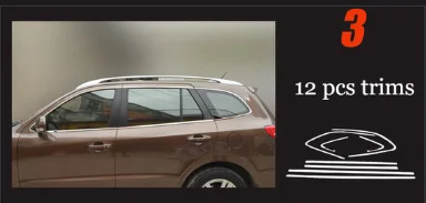 Нержавеющая сталь окна автомобиля планки для Inokom santa fe 2006 2007 2008 2009 2010 2011 2012 hyundai santa fe - Цвет: 12 pcs trims
