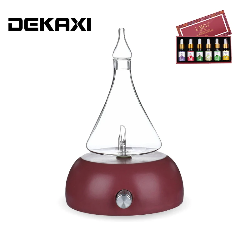 

DEKAXI Ceramic Glass Aromatherapy Pure Essential Oils Diffuser Air Nebulizer Humidifier with LED Light for Home Bedroom