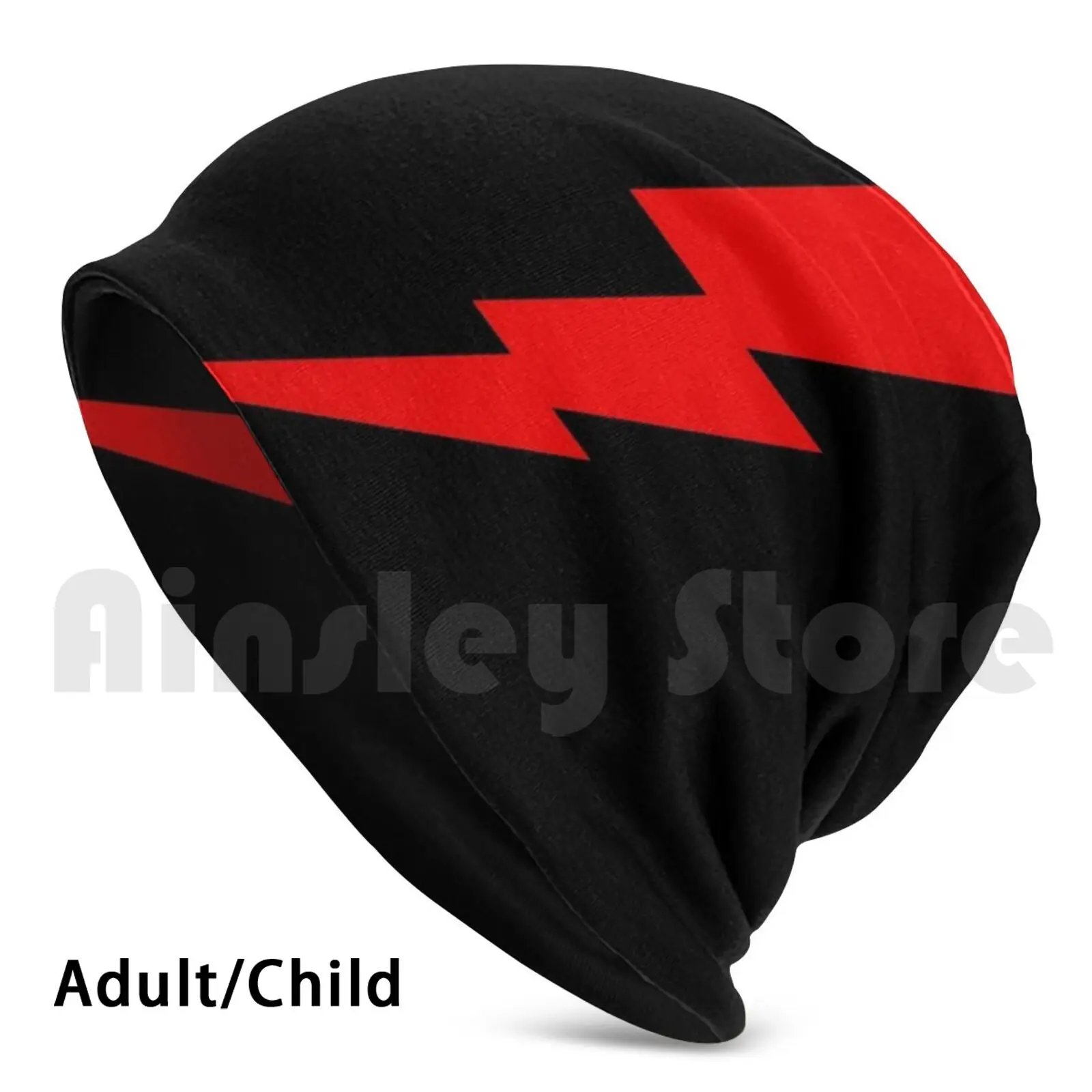 Red Lightning Bolt Berretti Cappello Lavorato A Maglia Hip Hop Flash Lightning Bolt Freddy Costume Gordon Queen Band Red Thunder
